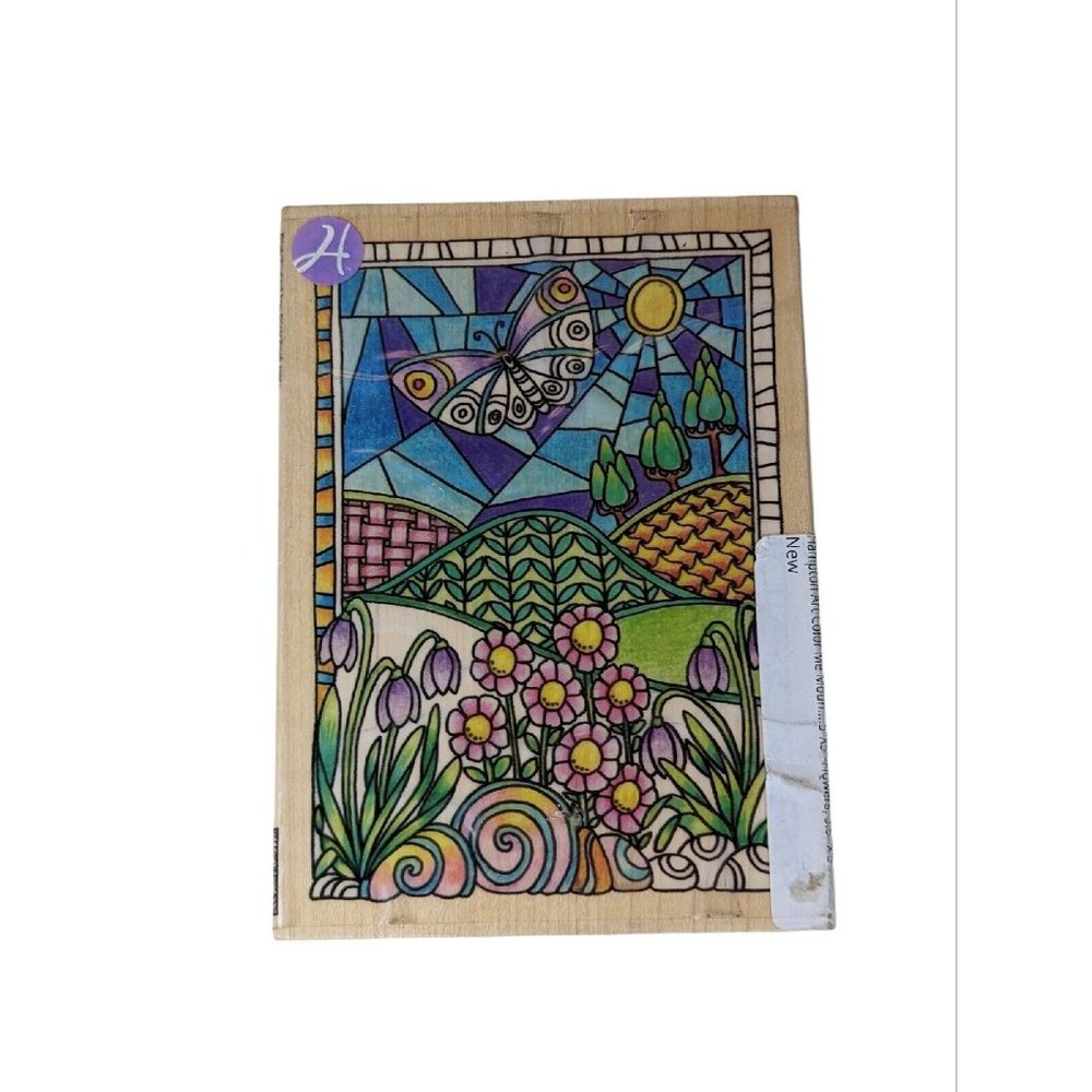 FLOWERS Rubber Stamp PS1030 Hampton Art Brand NEW! COLOR ME by Angela Porter